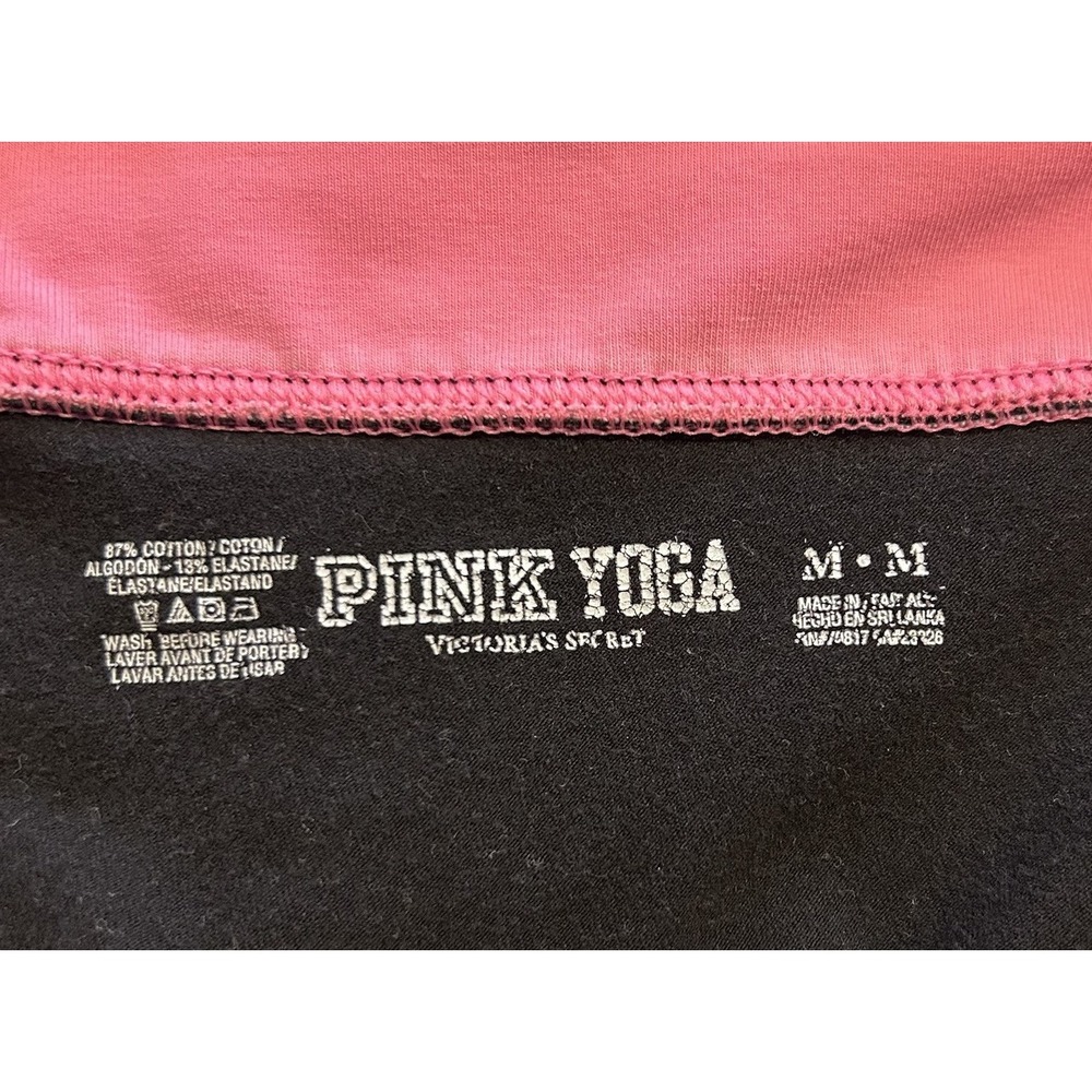 Y2K VTG. Victoria's Secret PINK Bling Foldover Yoga Pants Pink Medium - Picture 5 of 6